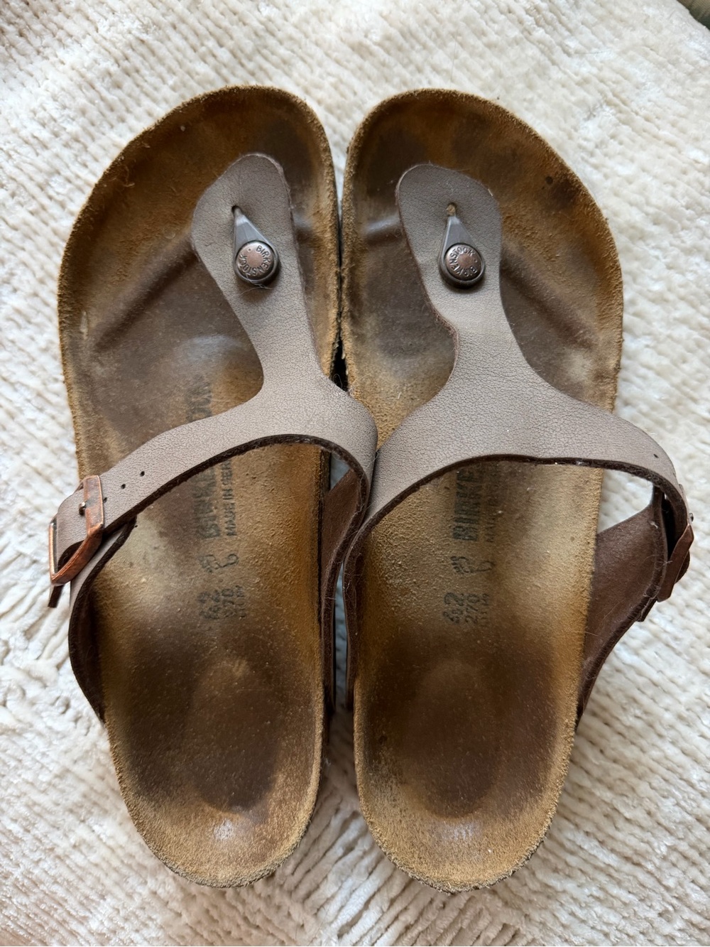 Birkenstock Gizeh Birko-Flor Dark Brown Flip Flops - Size 42